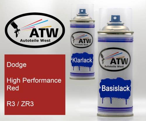 Dodge, High Performance Red, R3 / ZR3: 400ml Sprühdose + 400ml Klarlack - Set, von ATW Autoteile West.